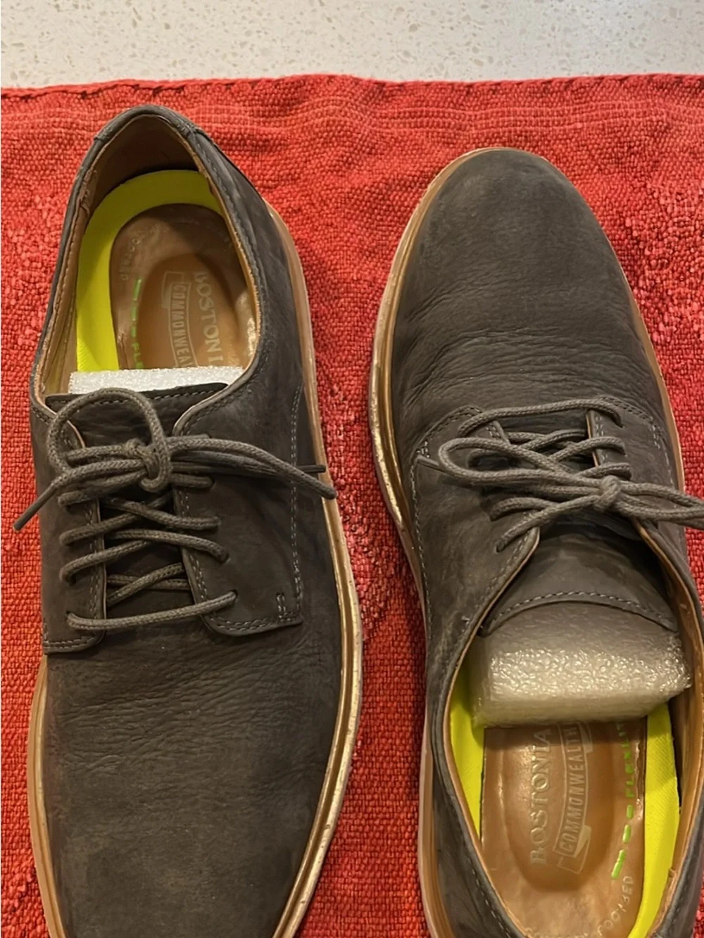 Bostonian Gray Lace-Up Oxfords with Tan Contrast Sole